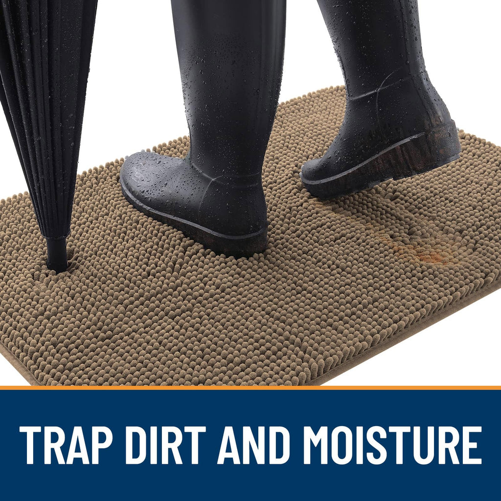 OLANLY Dog Door Mat for Muddy Paws 59x24, Super Absorbent Chenille Mud Mat