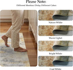 3x7 Runner Rug Washable Abstract: Non Slip Hallway Floor Mat Grey/Yellow
