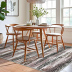 Lansny Modern Abstract 6x9 Machine Washable Living Room Rug Non-Slip Soft Bedroom Area Rug Dark Light Brown White Ultra Thin Print Faux Wool Floor Carpet Throw Rugs for Dining Room Indoor Office