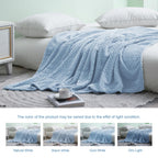 Exclusivo Mezcla Fleece Throw Blanket for Couch Sofa, 50”x70”, Light Blue