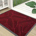 Colorxy Waterproof Doormat, Sturdy Natural Rubber Front Indoor Mat, Non Slip Low Profile Indoor Outdoor Door Mats, Stain and Fade Resistant Floor Mat, Easy Clean Patio Entry Mat, 71''x23'', Burgundy