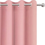 LEMOMO Pink Thermal Blackout Curtains/52 x 95 Inch/Set of 2 Panels Room Darkening Curtains for Bedroom