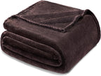 Exclusivo Mezcla Fleece Coffee Throw Blanket for Couch, Sofa, Super Soft and Warm Blankets, All Season, Cozy, Plush, Lightweight, 50x60 Inches
