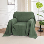 MYSKY HOME Chair Couch Cover Sectional Couch Covers for Pet Sofa Covers Non Slip Soft Couch Sofa Cover, Washable Furniture Protector Sofa Slipcover Sofa Throw Living Room, 71"x91", Moss Green