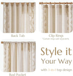 jinchan Belrose Linen Curtains for Bedroom Floral Curtains 84 Inch Length Linen Blend Beige Embroidered Drapes Farmhouse Flower Patterned Drapes for Living Room Window Treatments Set 2 Panels