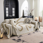 MYSKY HOME Couch Cover for 3 Cushion Sofa, Super Soft Boho Couch Covers for Dogs Washable, Jacquard Slipcover Furniture Protector for Living Room, 91" x 134", Khaki Curve