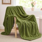 BEDELITE Fleece Blanket - 3D Jacquard Decorative Green Apple Throw Blankets for Couch & Bed, Soft and Cozy Warm Plush Fluffy Blanket All Seasons Suitable, 50x60Inches
