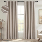 Topfinel Long Curtains for Living Room Custom 105 Inch, Sun Blocking Elegant Internet Famous Curtains Burg for Bedroom Aesthetic Thermal Blackout Drapes Fabric Thick 2panels Back Tab Hooks Pleated