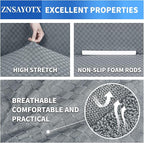 ZNSAYOTX 1 Piece Jacquard Couch Covers for 2 Cushion Couch High Stretch Loveseat Slipcover for Pets Dogs Anti Slip Love Seat Sofa Slipcover Furniture Protector (Loveseat, Light Grey)