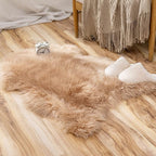 MIULEE Fluffy Rug Soft Shaggy Faux Fur Area Rug Luxury Plush Sheepskin Carpet for Bedroom Living Room Sofa Chair 2 x 3 Feet, Khaki