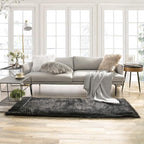 Ashler faux fur rug, Fluffy Shaggy Area Rug Ultra Soft 2.2 x 6 Feet Rectangle Fur Rug, Black Fuzzy Rug Machine Washable Shag Rug, Nursery Decor Throw Rugs for Bedroom, kids room, Living Room