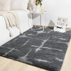TWINNIS Super Soft Shaggy Rugs Fluffy Carpets, 6x9 Feet, Indoor Modern Plush Area Rugs for Living Room Bedroom Kids Room Nursery Home Decor, Upgrade Anti-Skid Rectangular Fuzzy Rug, Grey Star