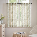 jinchan Vintage Floral Linen Curtains 54 Long for Living Room 2 Panels