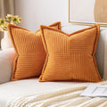 MIULEE Fall Burnt Orange Decorative Throw Pillow Covers 18x18 Inch 2 Pack