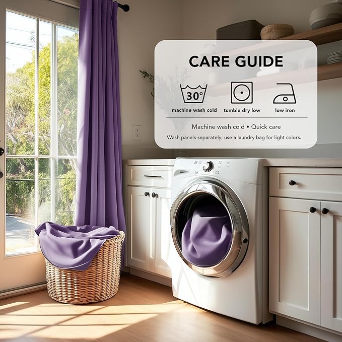 Deconovo Short Blackout Curtains for Small Windows Thermal Insulated Rod Pocket and Back Tab Curtains 42Wx45L Inch Purple Grape 2 Panels