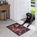 Area Rugs 24x17 Inch Home Decor Entry Rug, Small Door Mat Bath Mats for Bathroom, Ultra-Thin Non Slip Floral Low Pile Tub Mat for Sink Shower Doorway Tub Kitchen Sink(2 x 1.4 ft, Purple)