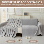 KaviKon Couch Cover for Sofa, Boho Sofa Covers Washable 4 Cushion for Dogs