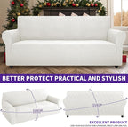 ZNSAYOTX Stretch Oversized Couch Cover Universal Sofa Covers for Living Room Dogs Pet Furniture Protector Spandex Extra Large Sofa Slipcovers with Anti Slip Foam Sticks (White, XL Sofa)