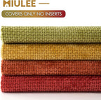 MIULEE Pack of 4 Burnt Orange Couch Throw Pillow Covers 16x16 Inch Yellow Green Soft Decorative Chenille Pillows Farmhouse Accent Cushions for Boho Home Decor Spring Sofa Bedroom Living Room