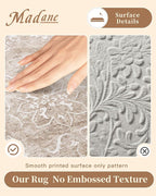 Madane Runner Rug 2x8 for Hallway, Kitchen Non-Slip Runner Rug with Rubber Backing, Vintage Soft Low Pile Throw Neutral Carpet Runner for Laundry Room Entryway Bathroom Bedroom (2 x 8, Brown/Sand)