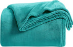 KMUSET Fleece Blanket Twin Size Teal Lightweight Super Soft Cozy Luxury Bed Blanket Microfiber