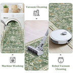 Yamaziot Washable 2x3 Area Rugs Small Entryway Non Slip Rug, Sage Green