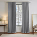 PONY DANCE Blackout Curtains for Bedroom, Room Darkening 96 inch Curtains 2 Panel Set, Thermal Insulated Drapes for Living Room Window Treatment, Back Tab/Rod Pocket, 52 x 96 Inch, Silver Grey