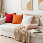 MIULEE Decorative Throw Pillow Covers for Couch 18x18 Inch Red 2 Pack