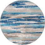 Lansny Abstract Washable Large Round Rug 6ft Circle Rug for Living Room