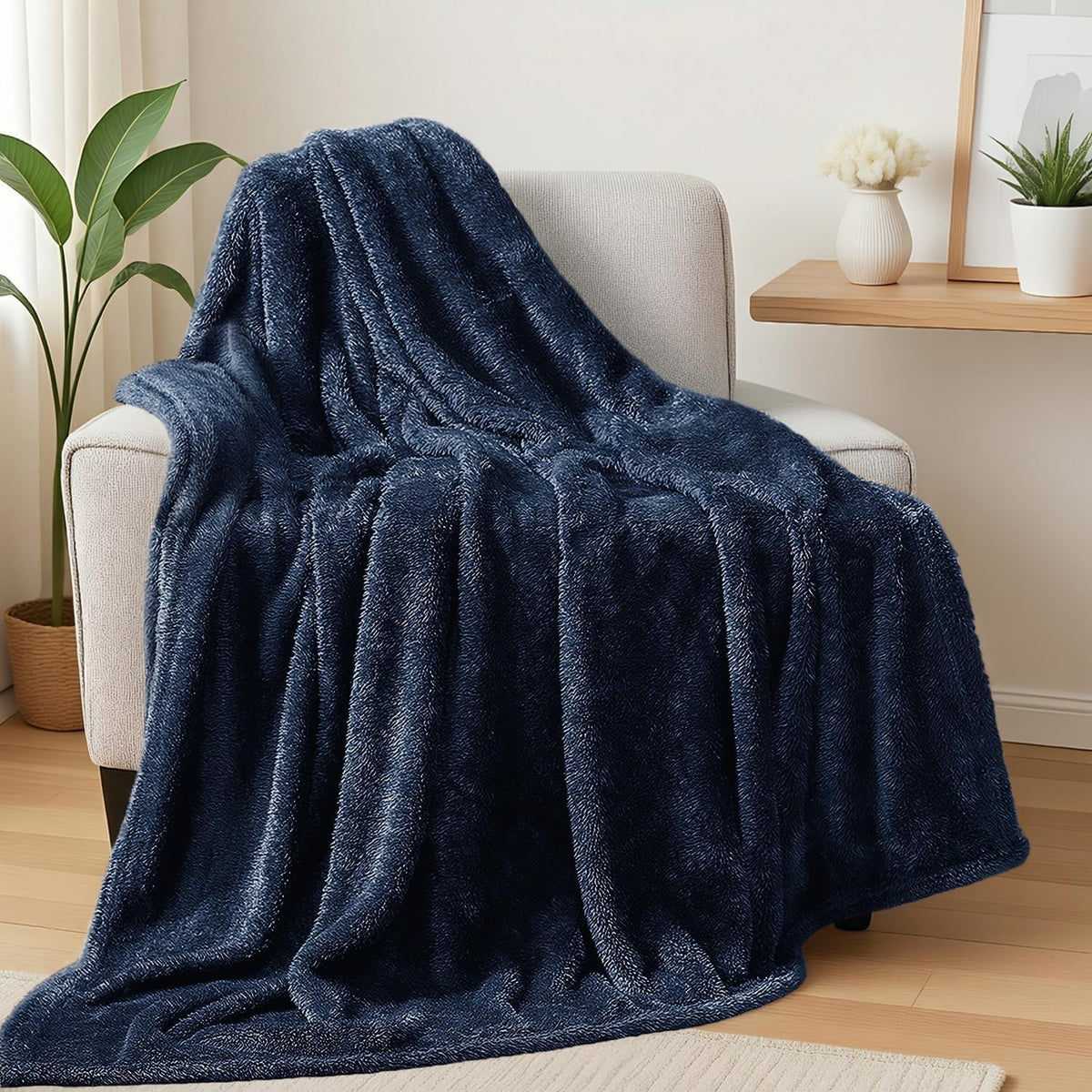 Exclusivo Mezcla Fuzzy Plush Fleece Bed Blanket Twin XL Size, Light Grey