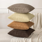 MIULEE Lumbar Corduroy Decorative Throw Pillow Covers 12x20 Brown Pack of 2