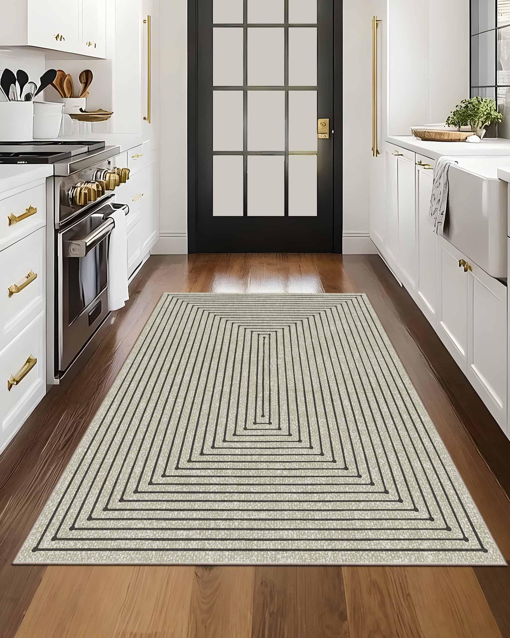 Latte&Fog 3x5 Washable Rug Modern Carpet for Entryway Bedroom, Beige