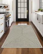 Latte&Fog 3x5 Washable Rug Modern Carpet for Entryway Bedroom, Beige