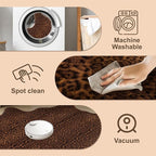 Faux Antelope Cheetah Print Rug, Leopard Rug 6.2x8.2 Faux Animal Print Skin Cheetah Area Rug for Bedroom Living Room Animal Fur Hide Rustic Dark Brown