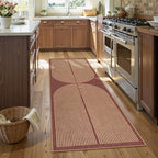 Lahome Enfys Modern Rainbow Easy Jute 2x6 Runner Rug, Red Runners for Hallways Non Slip Washable Kitchen Rugs, Farmhouse Stain Resistant Non Shedding Indoor Outdoor Carpet for Laundry Entryway