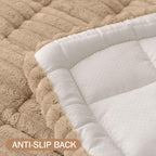 Smiry Couch Cover for Dogs Washable, Non Slip Fuzzy Pet Couch Covers for 3 Cushion Sofa Pet Friendly, Thick Soft Sofa Slipcovers Cushion Protector (Khaki, 27.6" x 82.7")