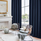 Deconovo Blackout Curtains, Thermal Insulated, W42 x L84 2 Panels, Back Tab, Machine Washable, Room-Darkening Drapes for Bedroom/Living Room Navy Blue