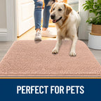 OLANLY Dog Door Mat for Muddy Paws 54x24, Super Absorbent Chenille Mud Mat