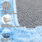 ONASAR Tie-Dye Blue Rugs for Living Room Bedroom, Fluffy 5x8 Bedside Area Rug, Soft Plush Shaggy Indoor Floor Carpet for Nursery Kids Girls Boys Teen Dorm Home Office Decor Aesthetic