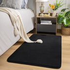 Amearea Modern Washable Runner Rugs, 2x4 Feet Black Bedroom Runner Rug, Small Area Rugs for Bedroom Living Room, Non Slip Memory Foam Rug for Hallway Entryway Kids Boys Girls Room Laundry Room