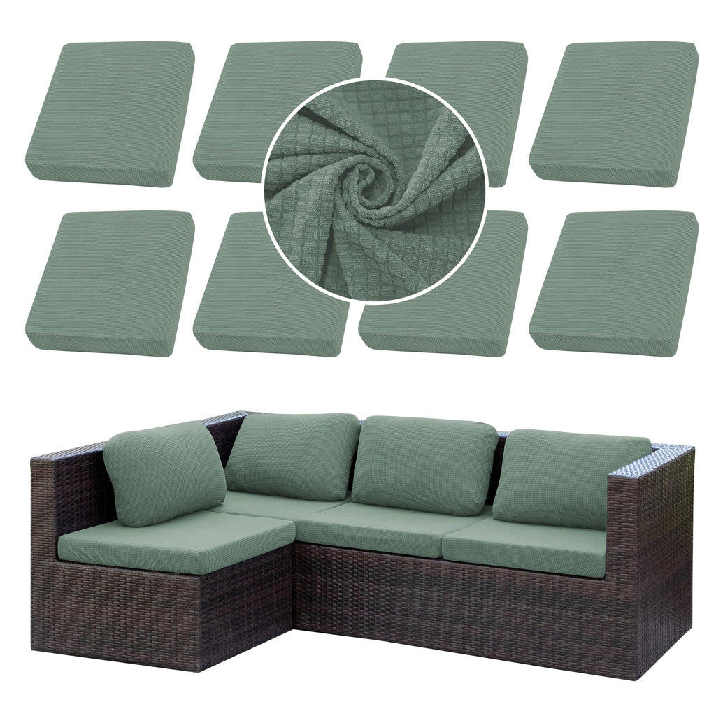 SUKAIKEQA 8PCS Patio Cushion Covers.Patio Furniture Couch SeatSlipcovers