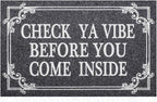 HLFMVWE Front Door Indoor Outdoor Entrance Doormat Grey Rubber Welcome Door Mat Come Inside This House Doormat Anti Slip Easy to Clean Corridor Patio Entry Mat 28" x 18"