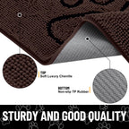Smiry Dog Door Mat for Muddy Paws, Absorbent Non Slip Dirt Trapper, 36x24