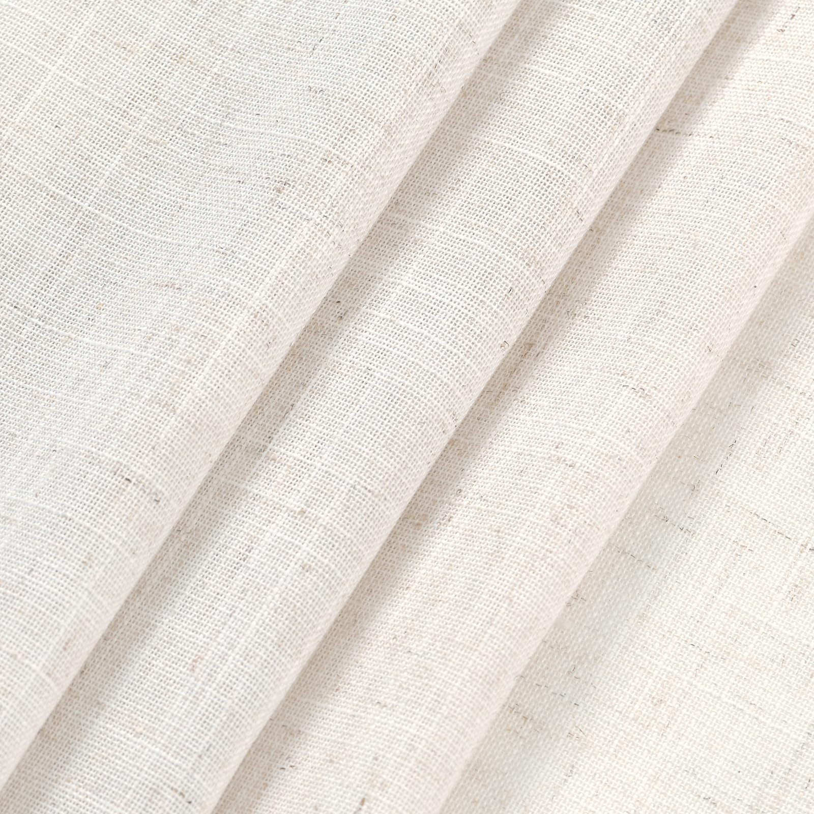 Ivory White Linen Back Tab Curtains 84 Inch Length for Bedroom/Living Room 2 Panel Set Neutral Modern Farmhouse Window Privacy Semi Sheer Linen Drapes Rustic Pinch Curtain Ivory 52X84