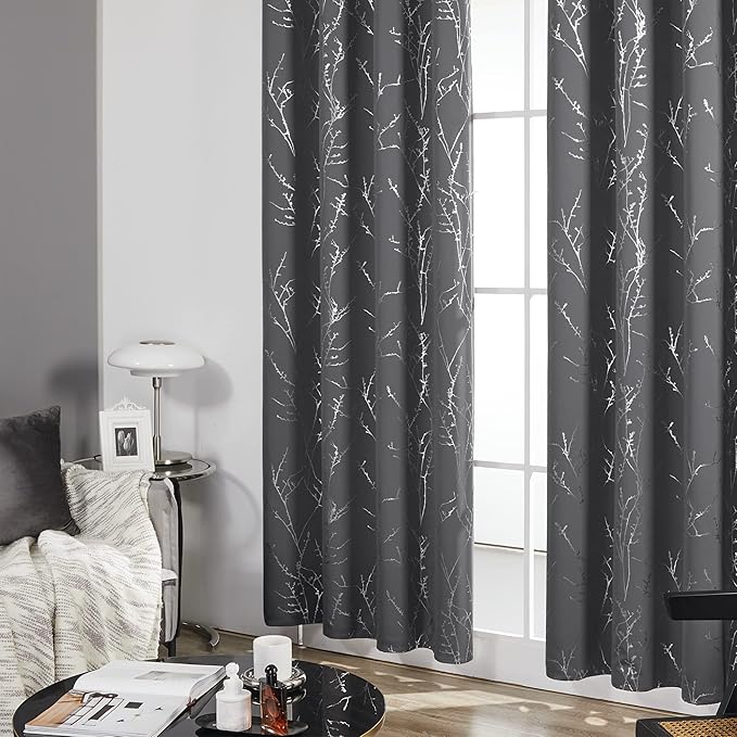 Deconovo Living Room Curtains 95 Inches Long, Blackout Curtains for Bedroom