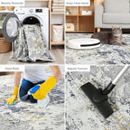 Toneed Washable 5x7 Area Rug with Non-Slip Backing for Living Room