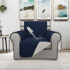 ISSUNTEX Double Protection 100% Waterproof Chair Sofa Cover for Living Room, Reversible Furniture Protector for Dogs, Pets, Kids (Chair, Navy/Ivory)