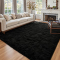 5x8 Ft Extra Large Shag Rugs for Living Room, Ultra Soft Fluffy Furry Area Rugs for Bedroom Indoor Floor, Aesthetic Carpet for Kids Home Decor (Black)