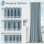 Guken Blue 100% Blackout Curtains 92 Inch Length 2 Panels Set for Living Room Bedroom Back Tab Thermal Insulated Black Out Linen Drapes Room Darkening Window Curtains 92 Inches Long Dusty Blue