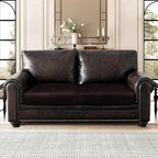 Leather Look Couch Cushion Covers Sofa Seat Slipcovers Sets Couches Furniture Protector for Sectional Armchair Loveseat Pets Kids Stretch Spandex Fabric (2 Cushion Loveseat, Chocolate)